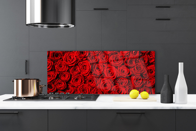 Painel vidro cozinha Rosas na Parede