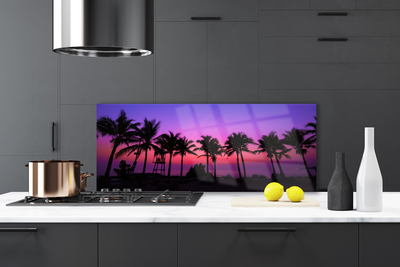 Painel vidro cozinha Paisagem de palmeiras