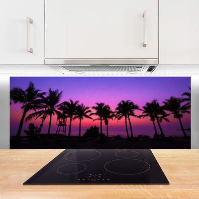 Painel vidro cozinha Paisagem de palmeiras