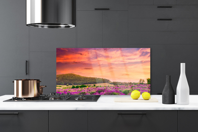 Painel cozinha Paisagem de flores do prado