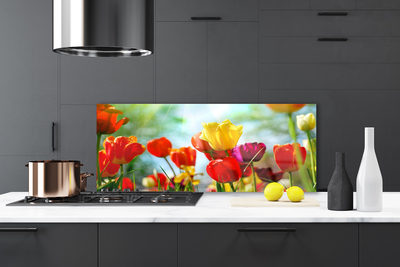 Painel vidro cozinha Flores na Parede