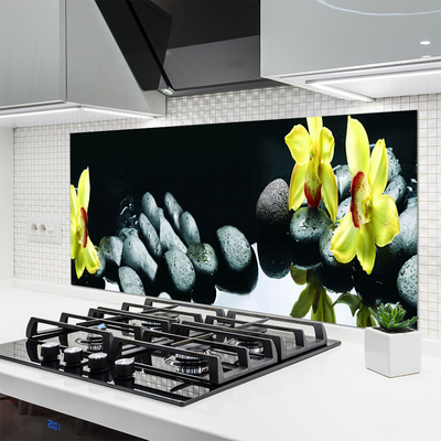 Painel vidro cozinha Flor de orquídea