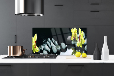 Painel vidro cozinha Flor de orquídea