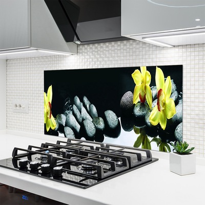 Painel vidro cozinha Flor de orquídea