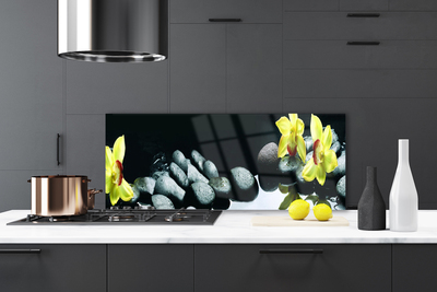 Painel vidro cozinha Flor de orquídea