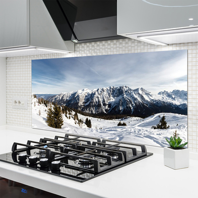 Painel vidro cozinha Paisagem de montanhas