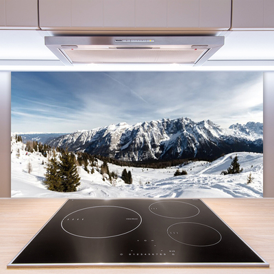 Painel vidro cozinha Paisagem de montanhas