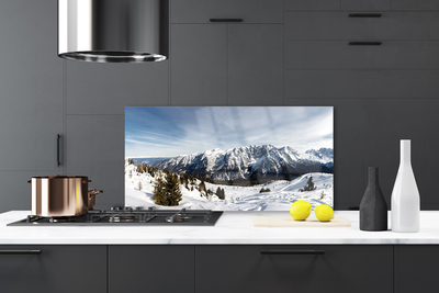 Painel vidro cozinha Paisagem de montanhas