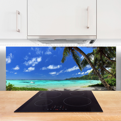 Painel cozinha Paisagem do mar com palmeiras