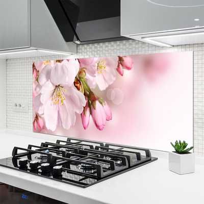 Painel vidro cozinha Flores na Parede
