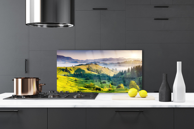 Painel cozinha Montanha Campo Nevoeiro Natureza