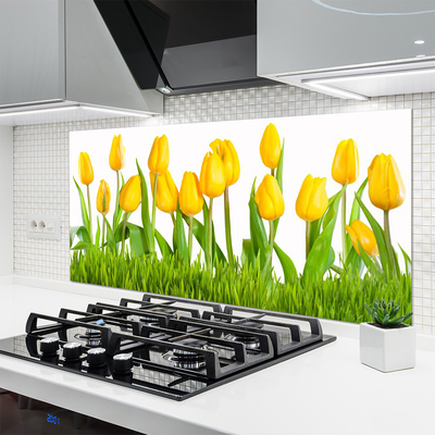 Painel vidro cozinha Tulipas na Parede