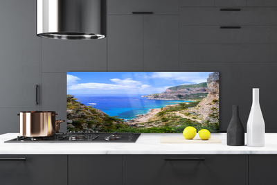 Painel vidro cozinha Mar Praia Montanhas Paisagem