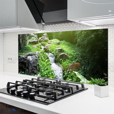 Painel vidro cozinha Grama de riacho Natureza Planta