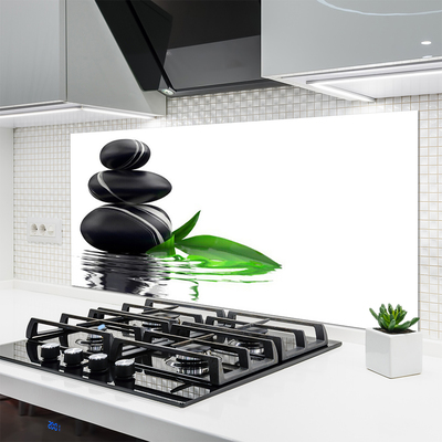 Painel cozinha Pedras Folhas Água Arte