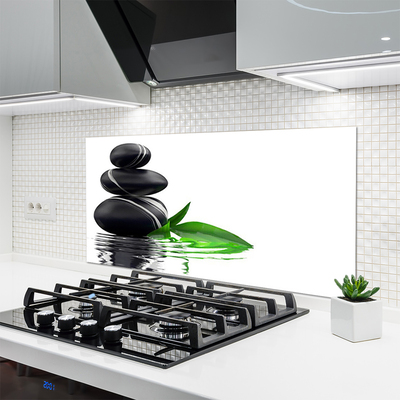 Painel cozinha Pedras Folhas Água Arte