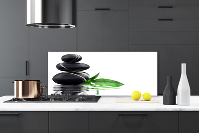 Painel cozinha Pedras Folhas Água Arte