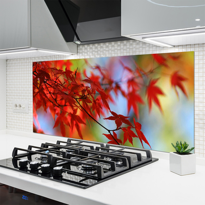 Painel vidro cozinha Folhas da Natureza