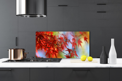 Painel vidro cozinha Folhas da Natureza