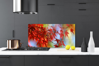 Painel vidro cozinha Folhas da Natureza