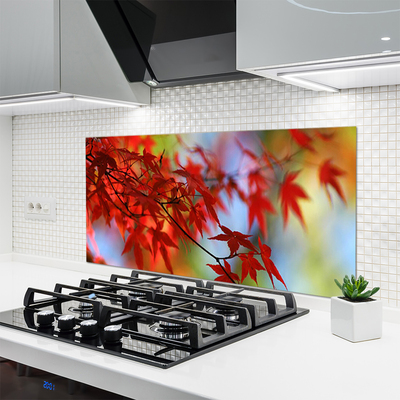 Painel vidro cozinha Folhas da Natureza