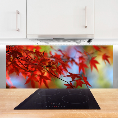 Painel vidro cozinha Folhas da Natureza