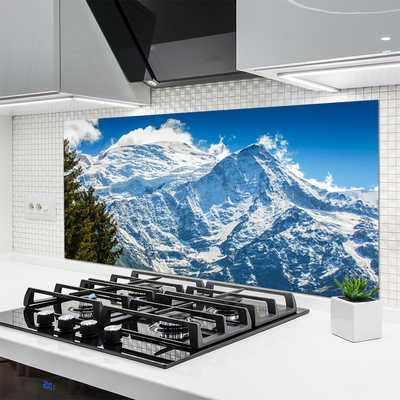 Painel vidro cozinha Paisagem de árvores de montanha