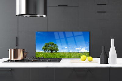 Painel vidro cozinha Grama Árvore Natureza