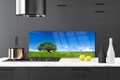 Painel vidro cozinha Grama Árvore Natureza