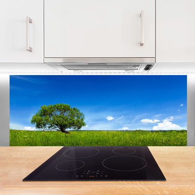 Painel vidro cozinha Grama Árvore Natureza