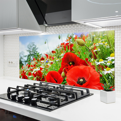 Painel vidro cozinha Flores Natureza