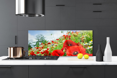 Painel vidro cozinha Flores Natureza