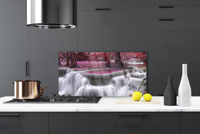 Painel vidro cozinha Cachoeira Árvore Natureza
