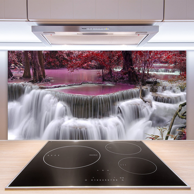 Painel vidro cozinha Cachoeira Árvore Natureza