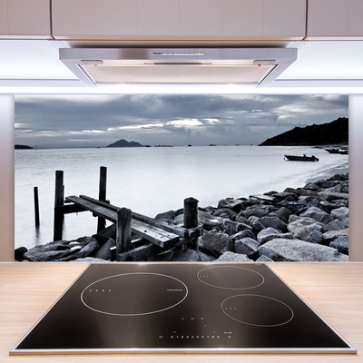 Painel cozinha Paisagem de Pedras de Praia