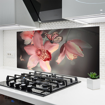 Painel vidro cozinha Flores na Parede