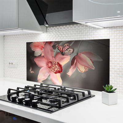 Painel vidro cozinha Flores na Parede