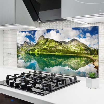 Painel vidro cozinha Paisagem de lagos e montanhas