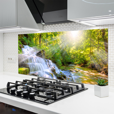 Painel vidro cozinha Cachoeira Floresta Natureza