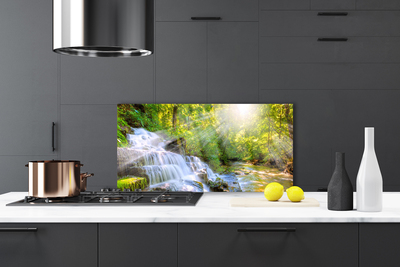 Painel vidro cozinha Cachoeira Floresta Natureza