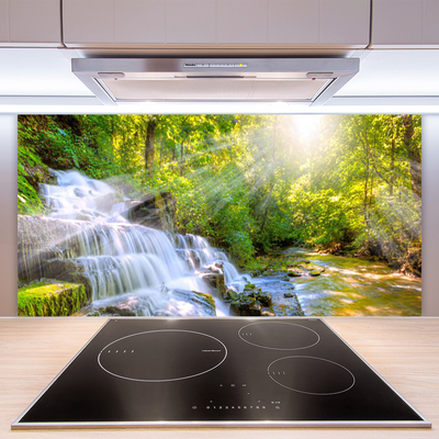 Painel vidro cozinha Cachoeira Floresta Natureza
