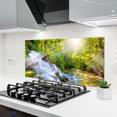 Painel vidro cozinha Cachoeira Floresta Natureza