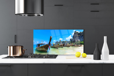 Painel cozinha Barco Mar Praia Paisagem