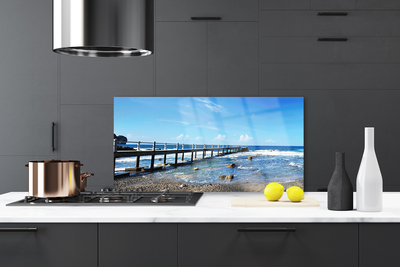 Painel vidro cozinha Paisagem da Praia do Oceano