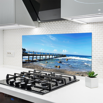 Painel vidro cozinha Paisagem da Praia do Oceano