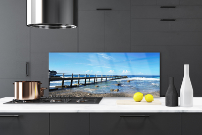 Painel vidro cozinha Paisagem da Praia do Oceano