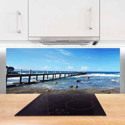 Painel vidro cozinha Paisagem da Praia do Oceano