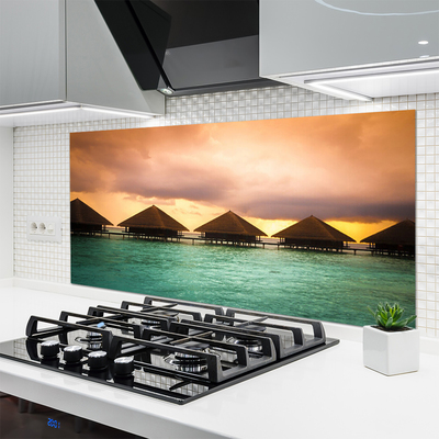 Painel vidro cozinha Arquitetura do Mar Água