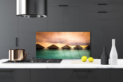 Painel vidro cozinha Arquitetura do Mar Água