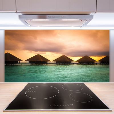 Painel vidro cozinha Arquitetura do Mar Água